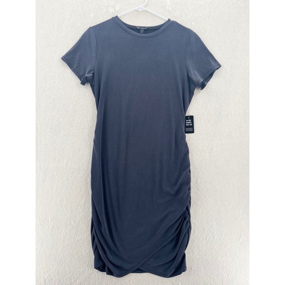 Express - Ruched Side Tulip Hem Bodycon Dress - Gray - M - Womens